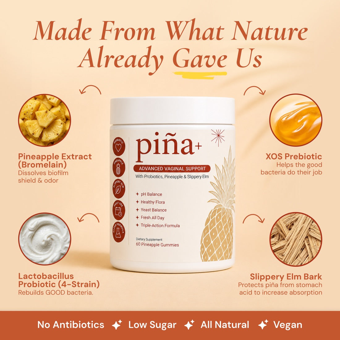 Piña+ vaginal probiotic gummies
