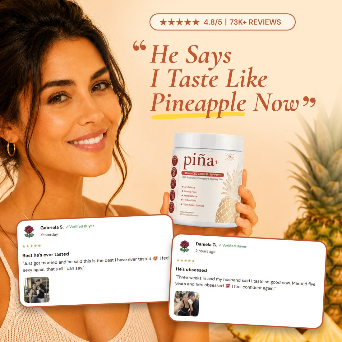 Piña+ vaginal probiotic gummies