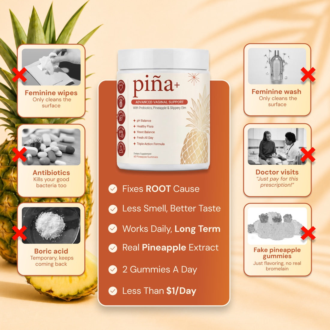 Piña+ vaginal probiotic gummies