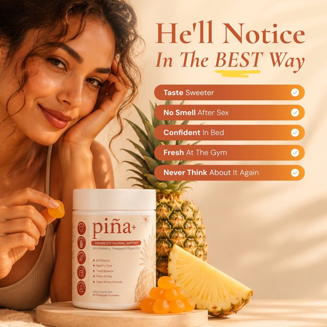 Piña+ vaginal probiotic gummies